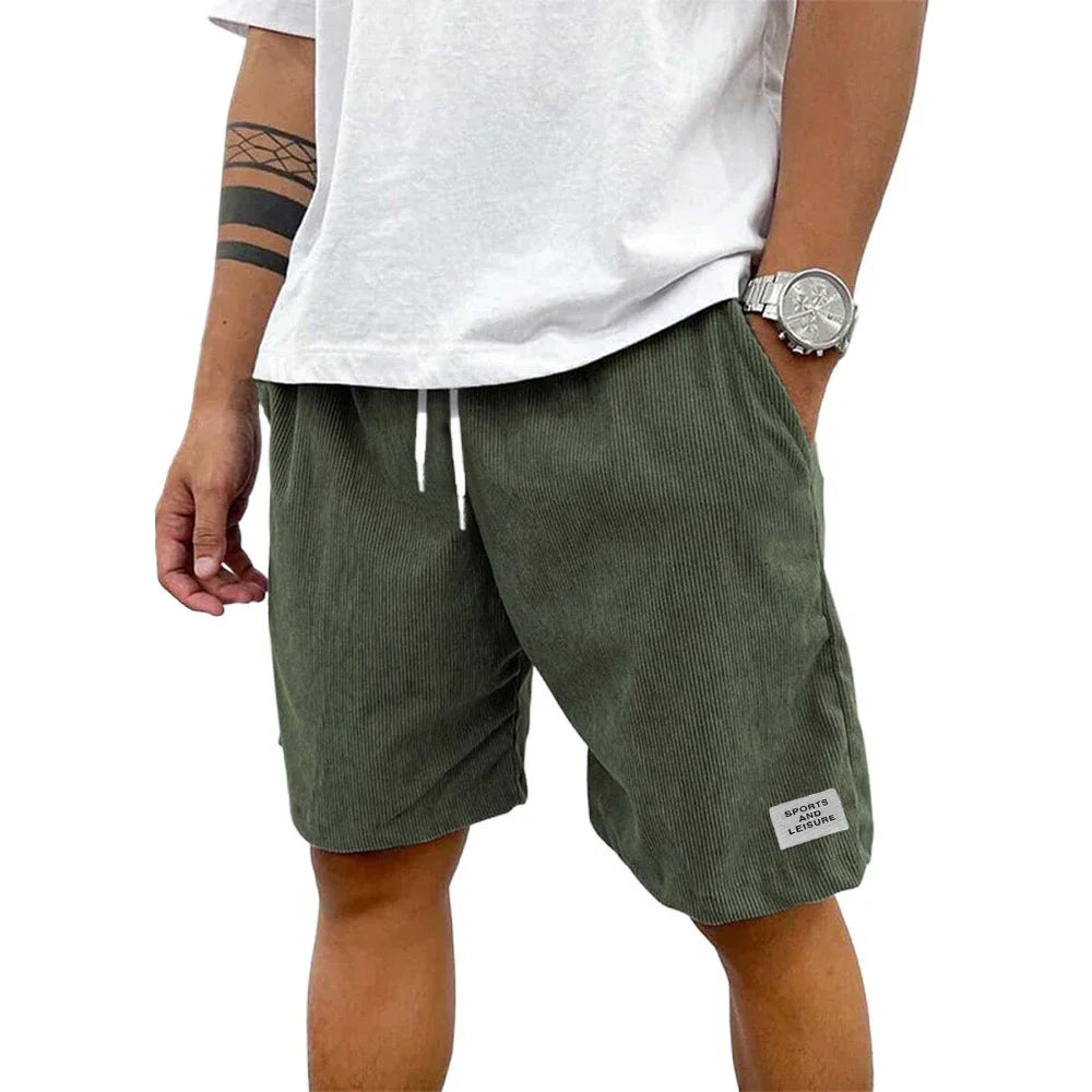 Men’s Premium Corduroy Summer Shorts – Casual Beach & Streetwear Style